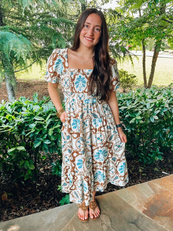 Statement Smocked Midi