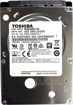 Toshiba 1TB/5400 7mm 2.5”Sata lll