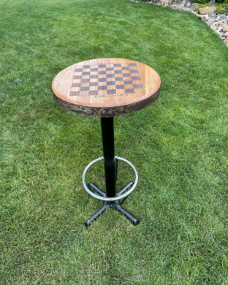 Barrel Head Pub Table with Footrest