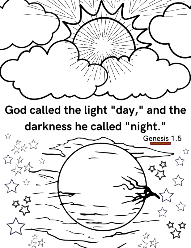 Genesis 1:5 Coloring Page