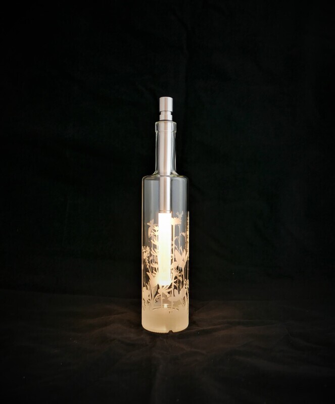 Glasflasche - Modell &quot;Flowers&quot;