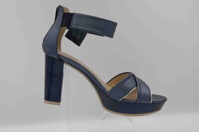 NERO GIARDINI : nu pieds glamour bleu acier