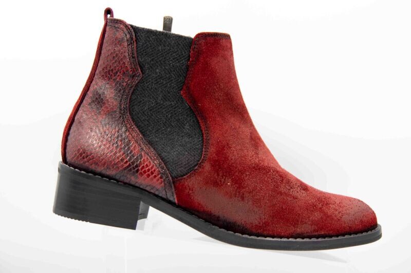 DORKING : bottine serpent rouge_ DORKING : bottine serpent rouge_