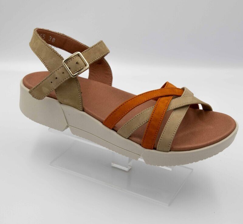 HIRICA : nu-pieds beige orange_