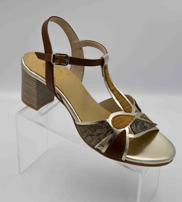 O :  nu-pieds cognac doré_