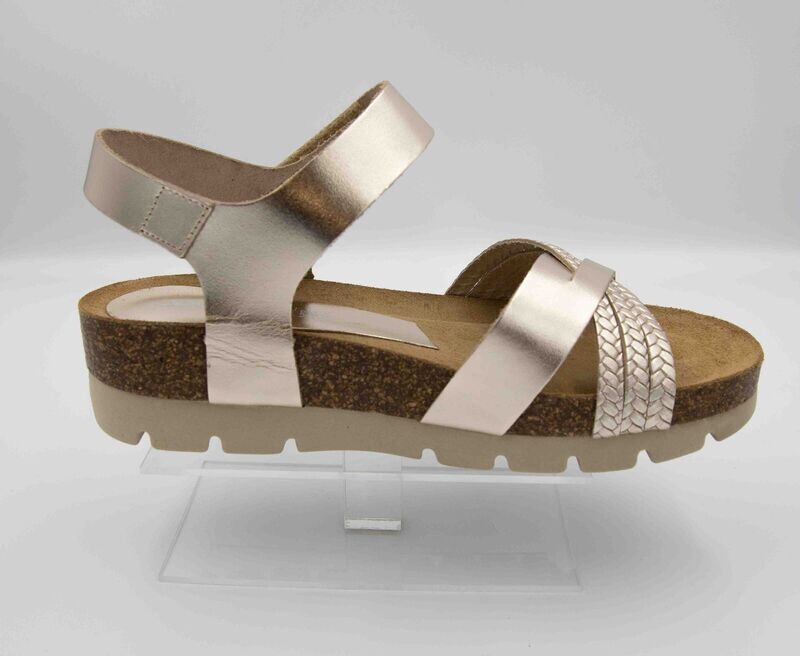 XAPATAN : nu-pieds champagne croisé_