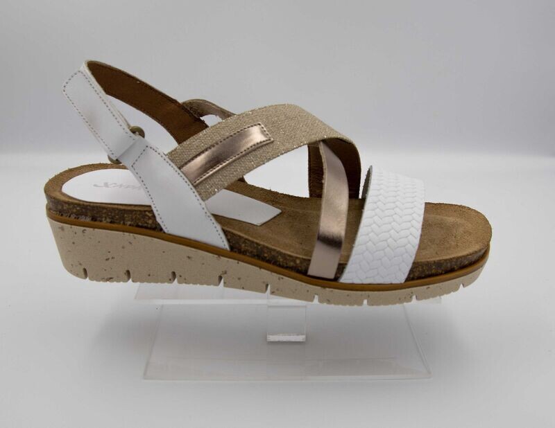 XAPATAN : nu-pieds blanc croisé_