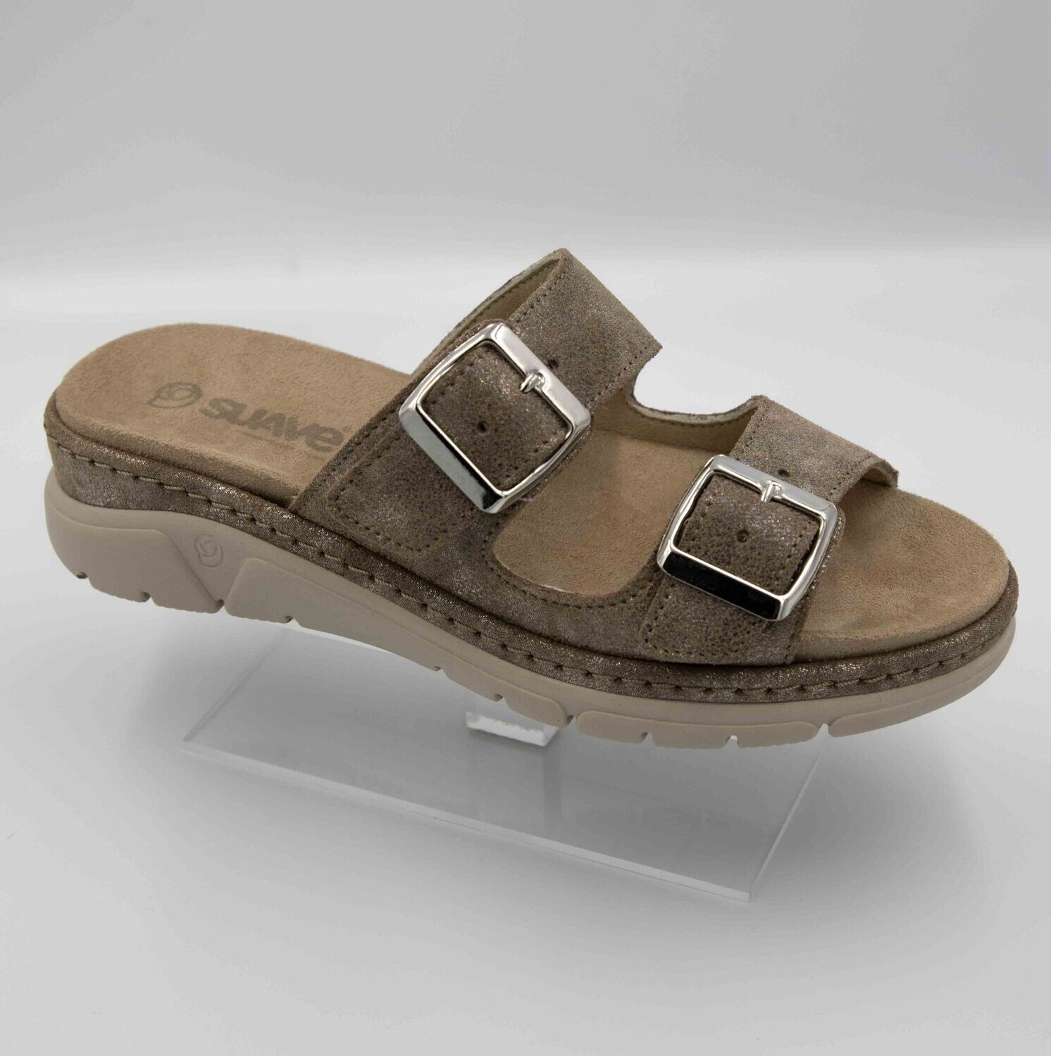 SUAVE : mules irisées beige_