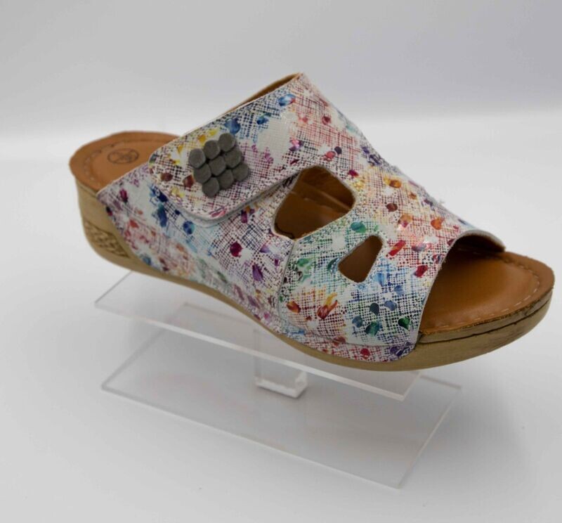 LORETTA : mules white floral_