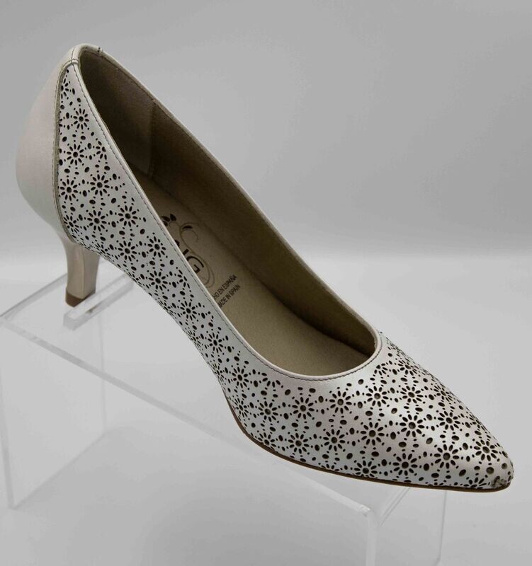 DORKING : escarpins blanc fleurs_
