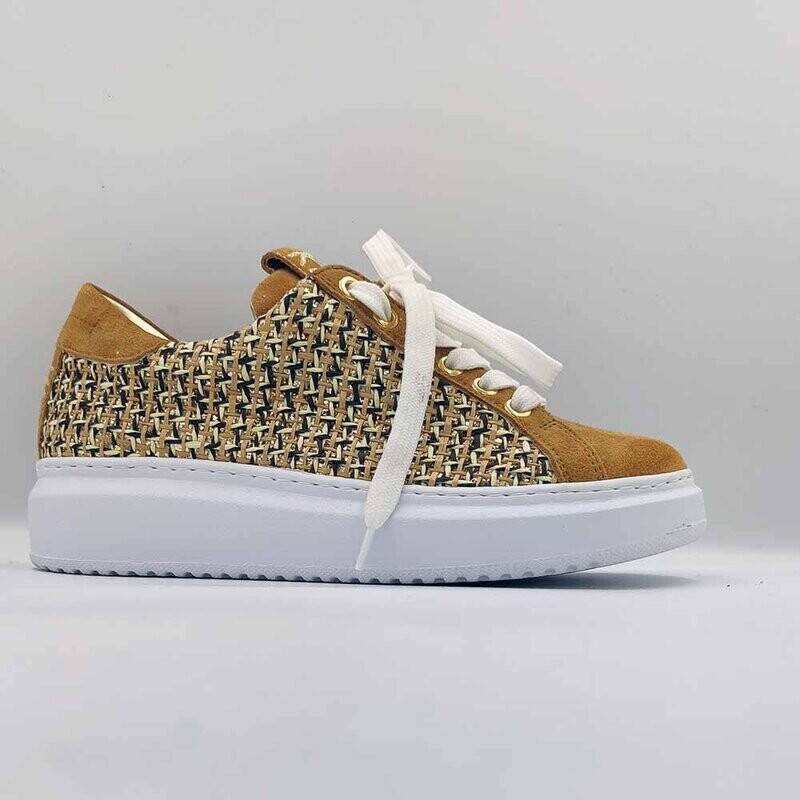 BEKOOL : baskets cognac doré_