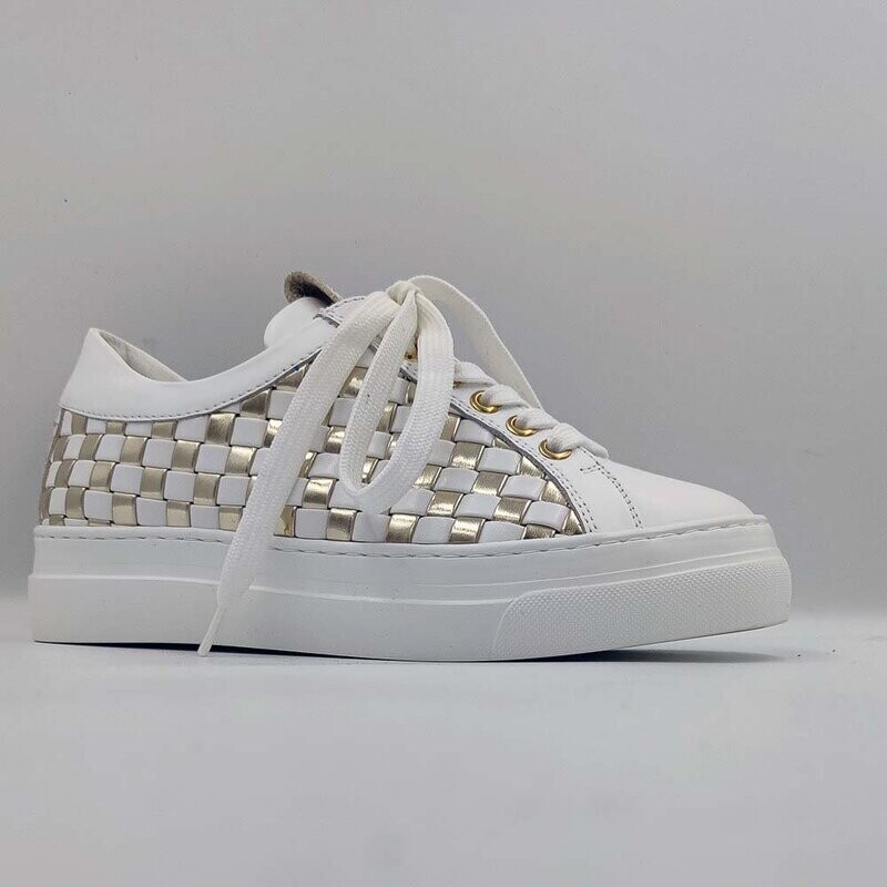 BEKOOL : baskets blanc doré_
