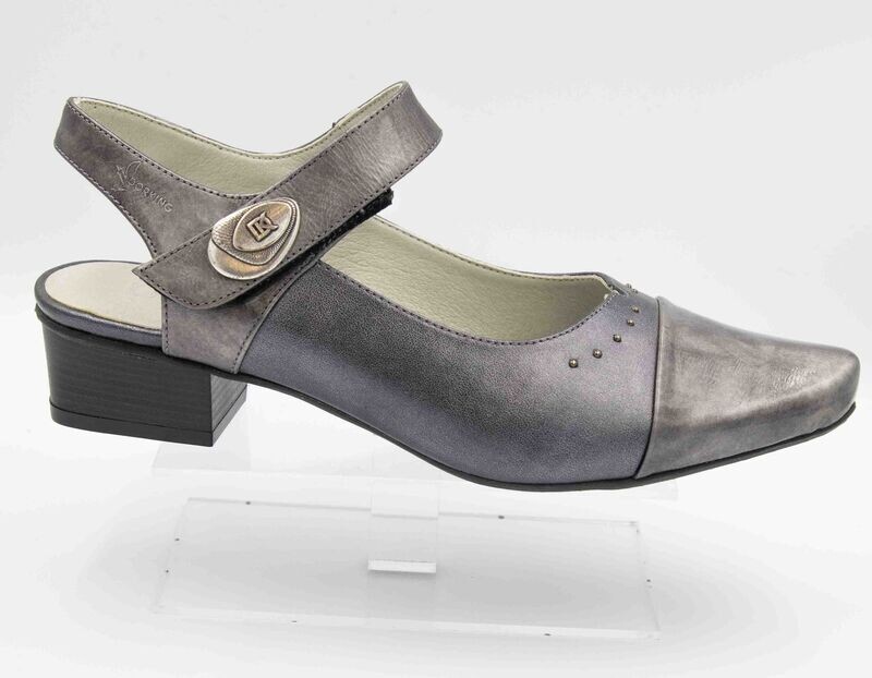 DORKING : escarpins anthracite acier avec bride_