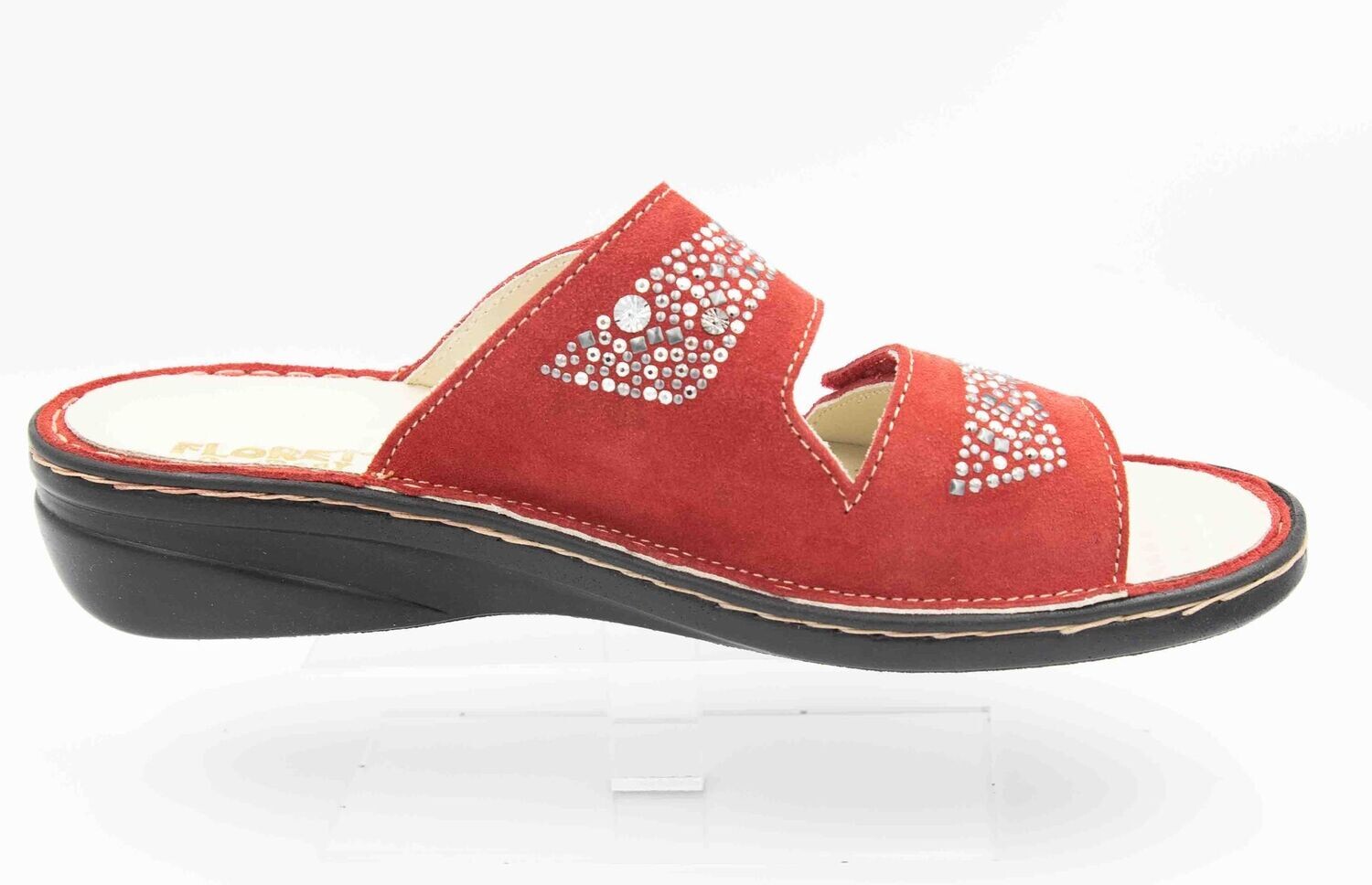 FLORETT : mules rouge scratch