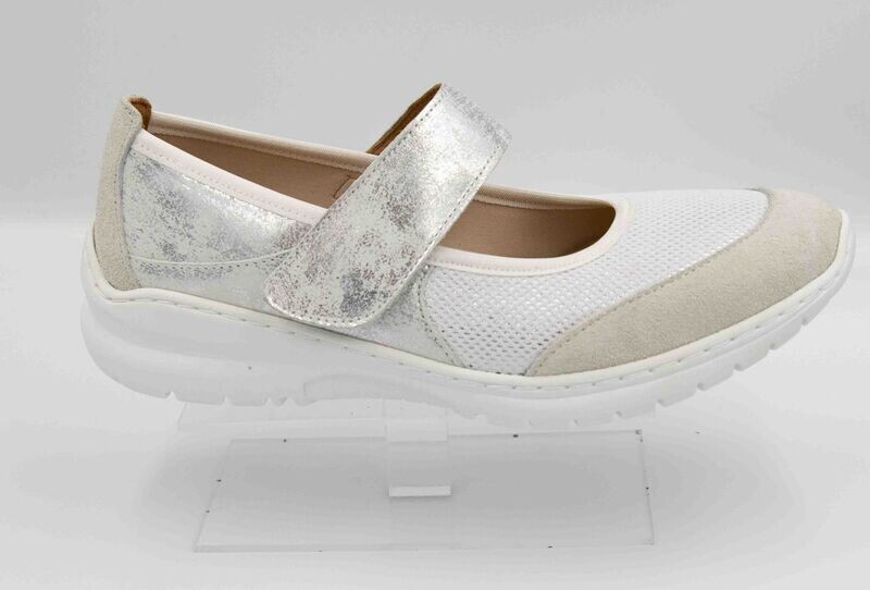 FLORETT : ballerines blanc argent_