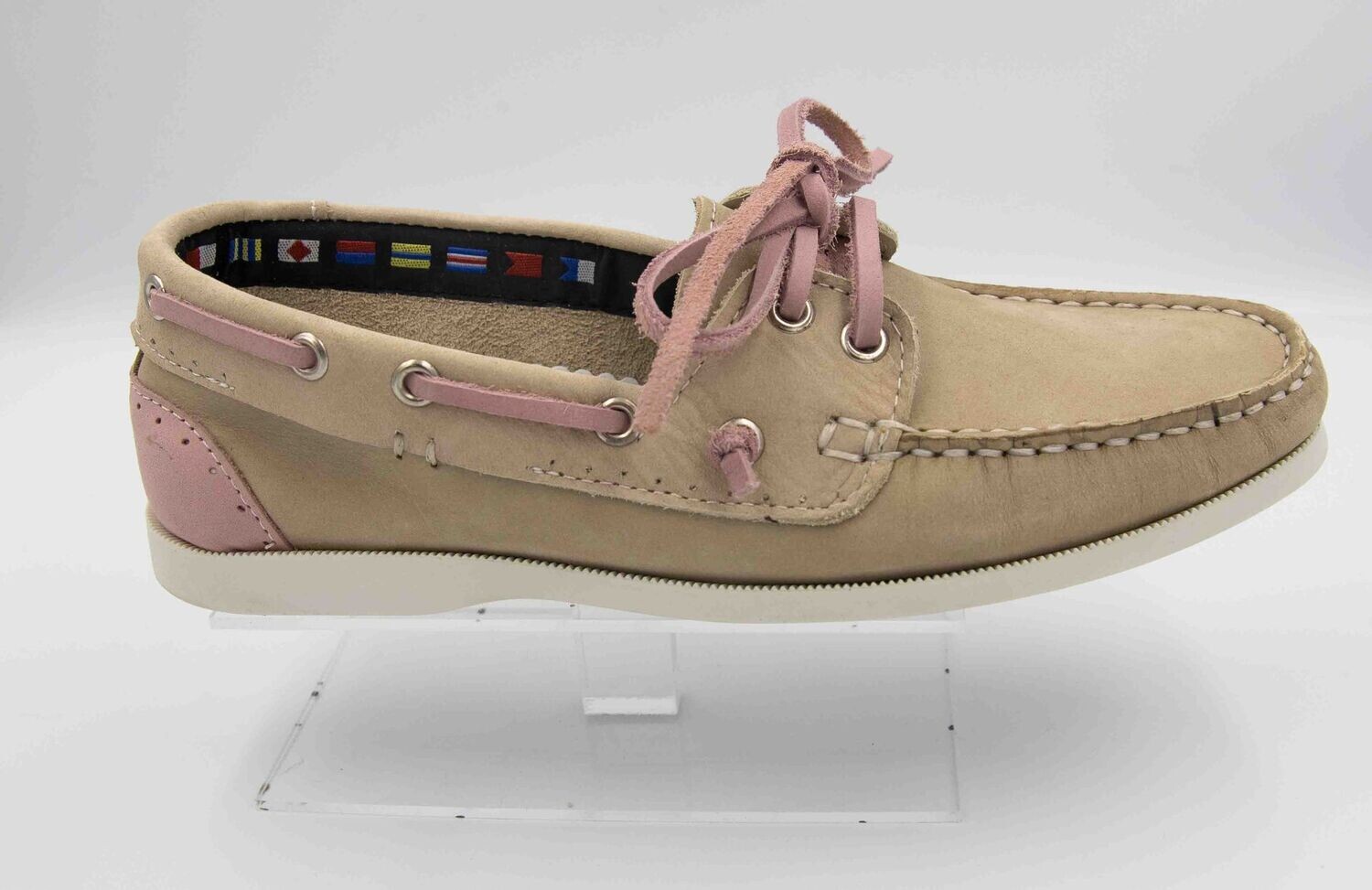 LA MARINE : mocassins beige rosé