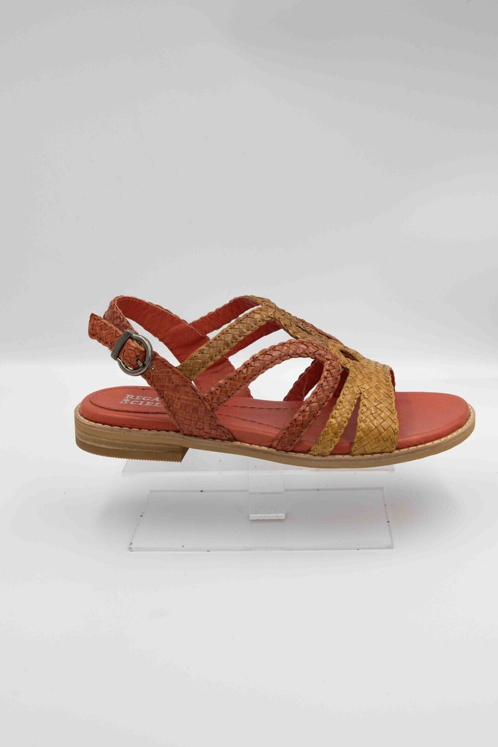 REGARDE LE CIEL : nu-pieds tressé bi color_