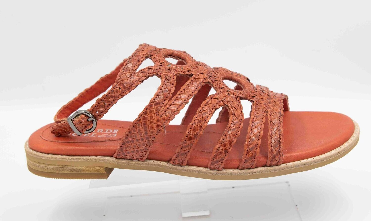 REGARDE LE CIEL : nu-pieds tressé rouge_