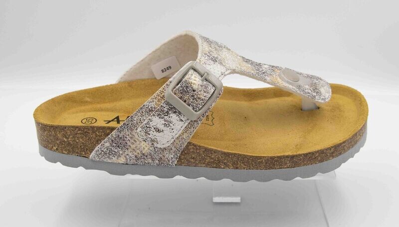 ARIMA : tong  cuir blanc_