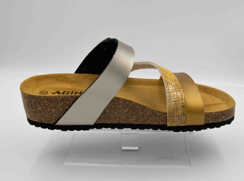 ARIMA: mules imprimé or_