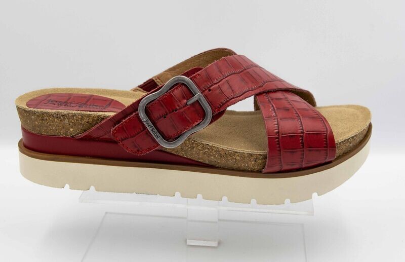 JOSEF SEIBEL : mules croisées rouge_