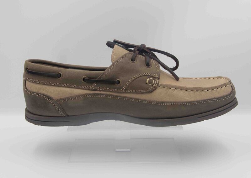 ARIMA : chaussures bateau marron taupe_