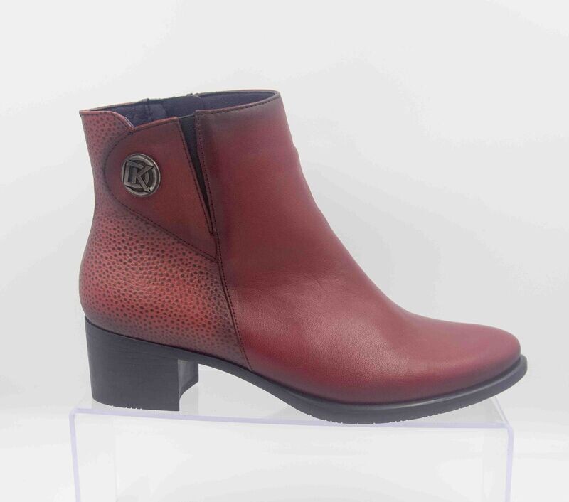 DORKING : bottines rouge picots_