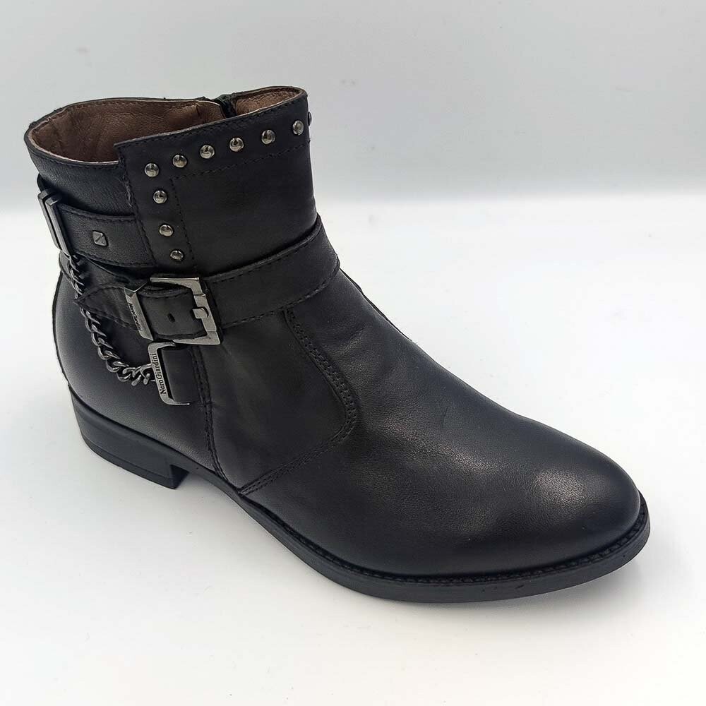 NERO GIARDINI : bottine noir chaine_