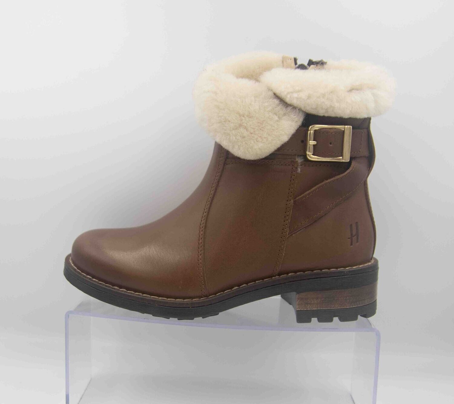 HOOPER : boots fourrées cognac_