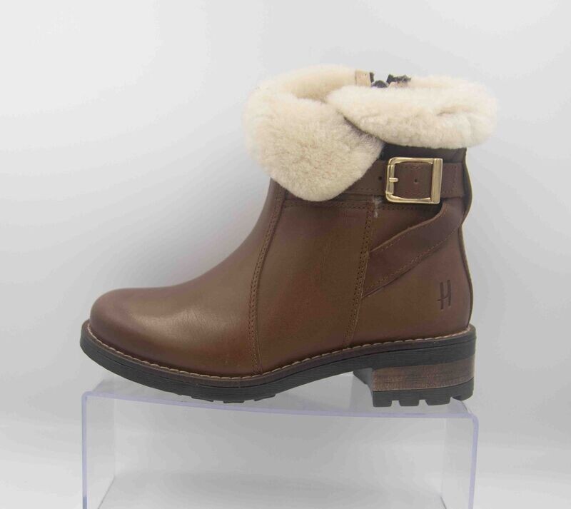 HOOPER : boots fourrées cognac_