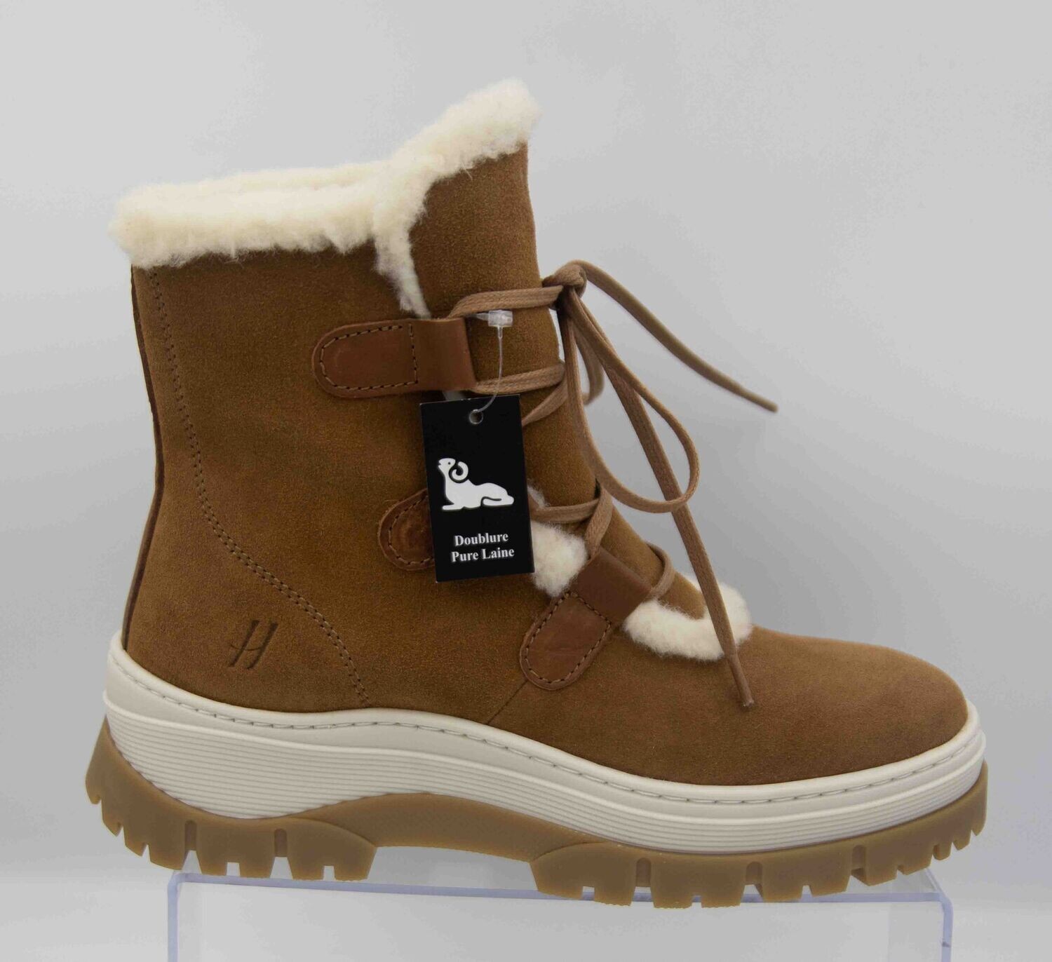 HOOPER : boots fourrées cognac_