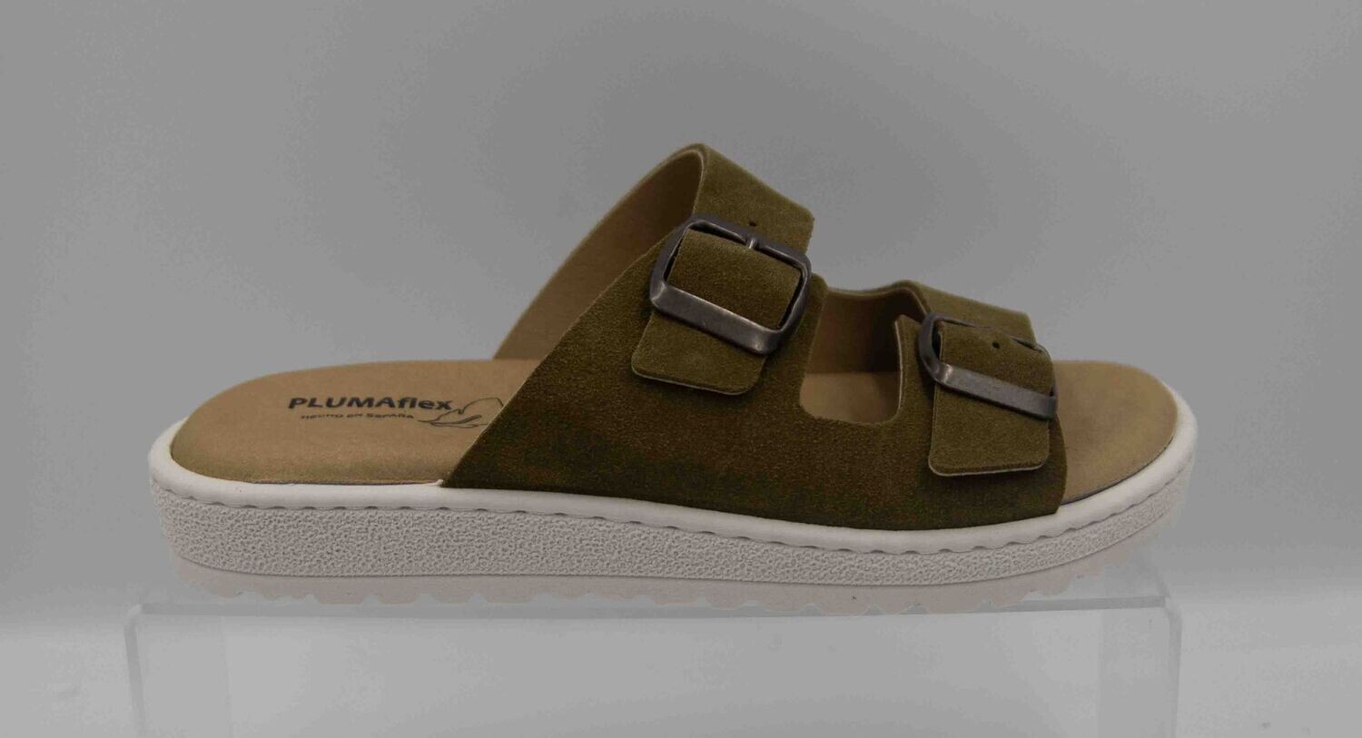 PLUMAFLEX : mules kaki_