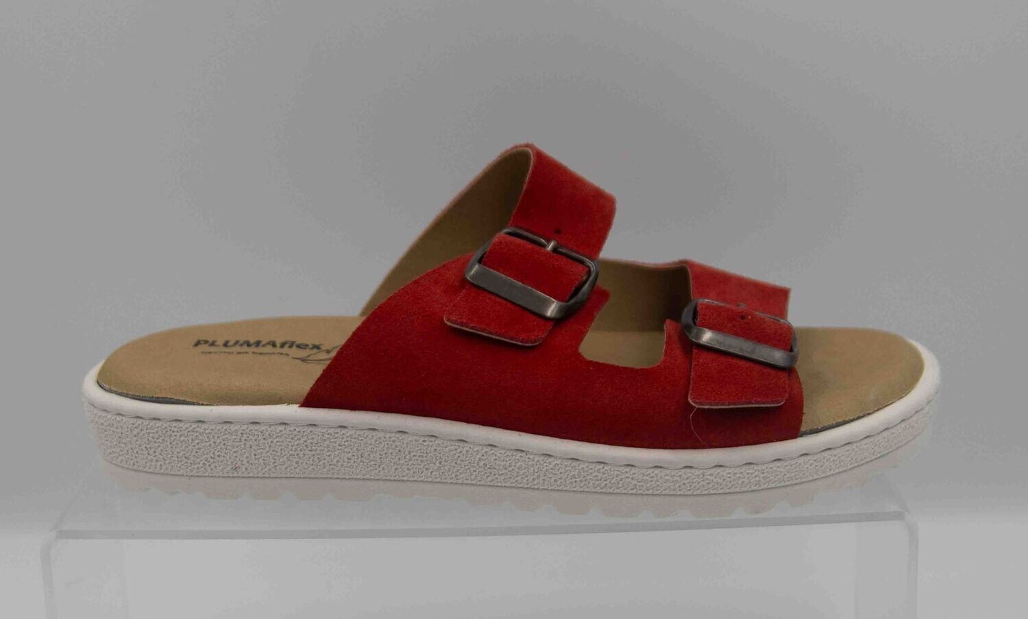 PLUMAFLEX : mules rouge_