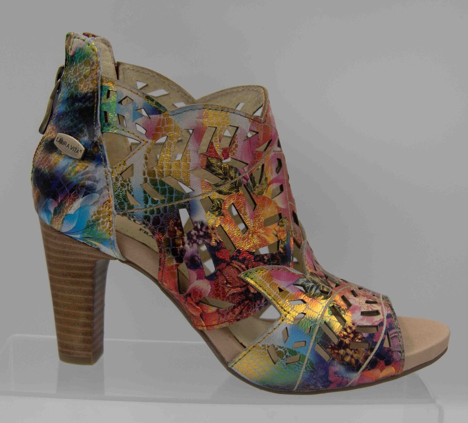 LAURA VITA : bottines ouvertes rouge_