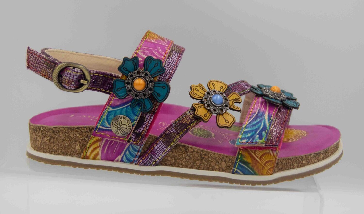 LAURA VITA : nu-pieds fuchsia_