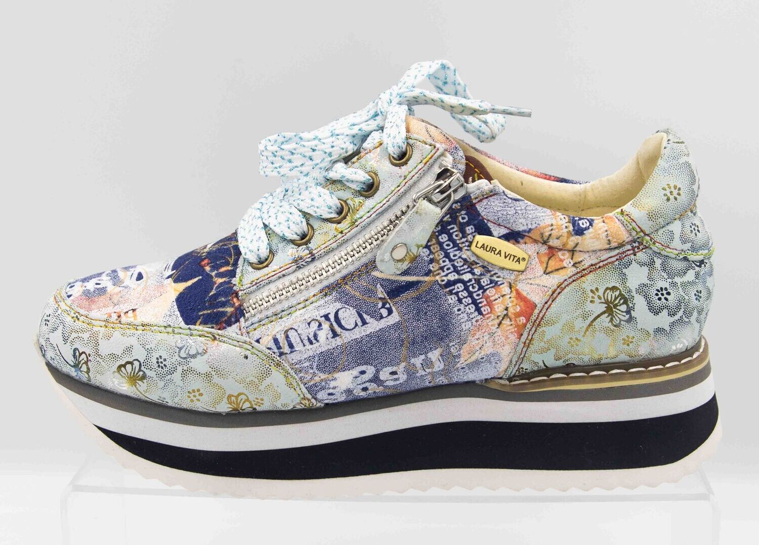 LAURA VITA : baskets basses bleu delphine _