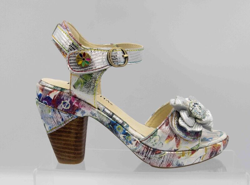 LAURA VITA : escarpin blanc argent ficnalo_