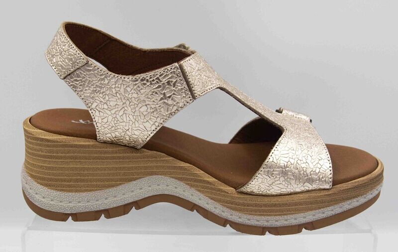 XAPATAN : nu-pieds compensés champagne_
