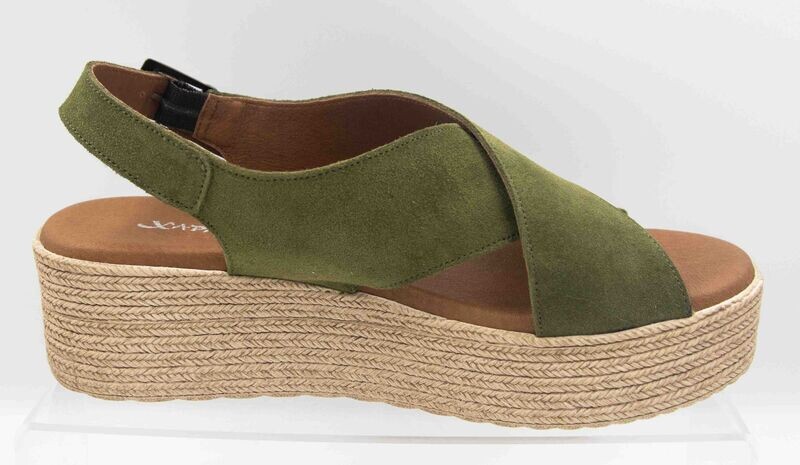 XAPATAN : nu-pieds croisé vert_