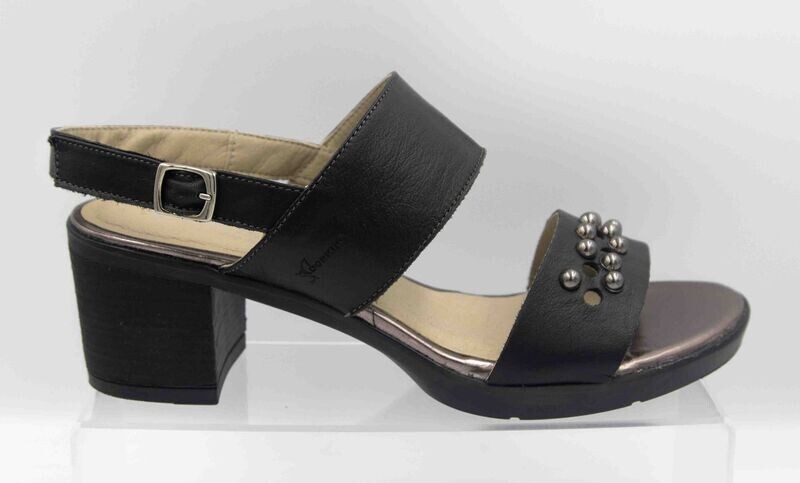 DORKING : nu-pieds noir perle_