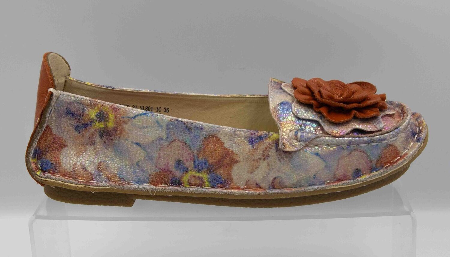 LAURA VITA : mocassin fleur orange_