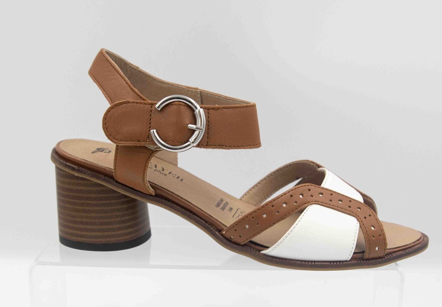 METAYER : nu-pieds brandy blanc_