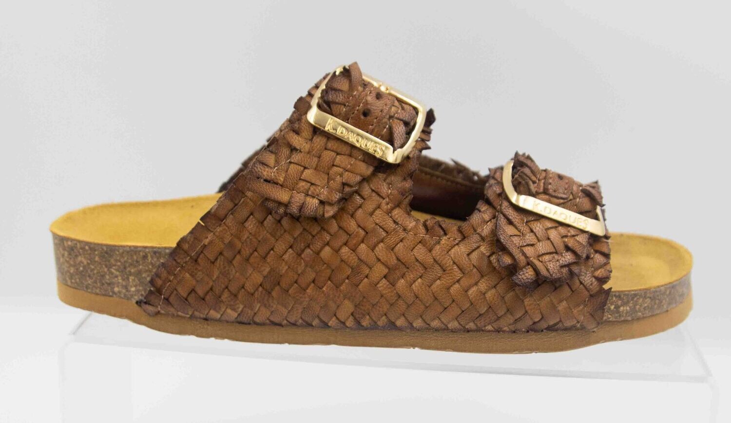 CADAQUES : mules cuir cognac_