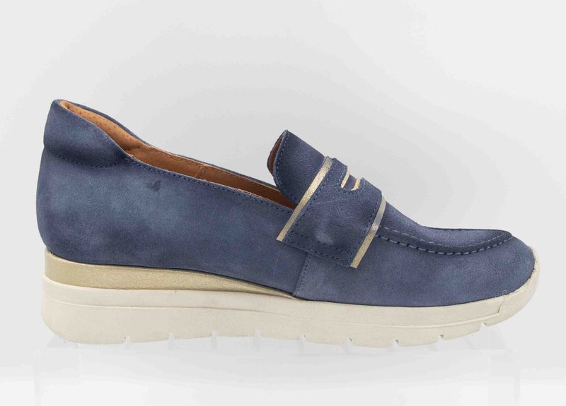 FOLIES : mocassins bleu pochoir_