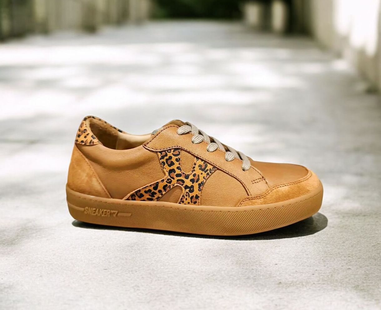 K MARY : baskets cuir beige