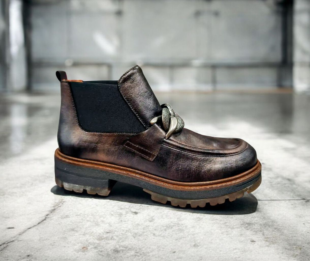 ROCK AND ROSE : Mocassins marron irisés