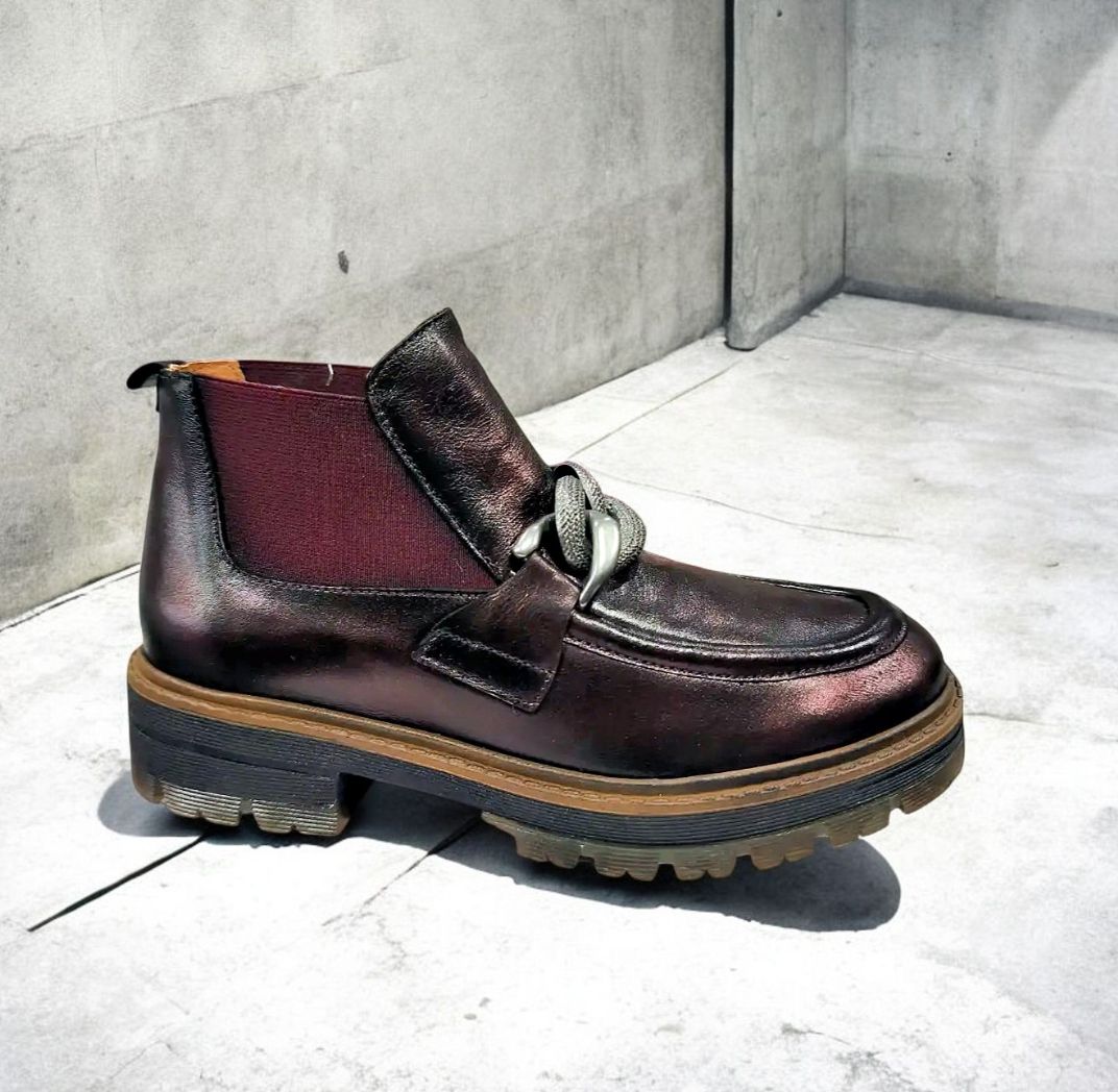 ROCK AND ROSE : Mocassins irisés bordeaux
