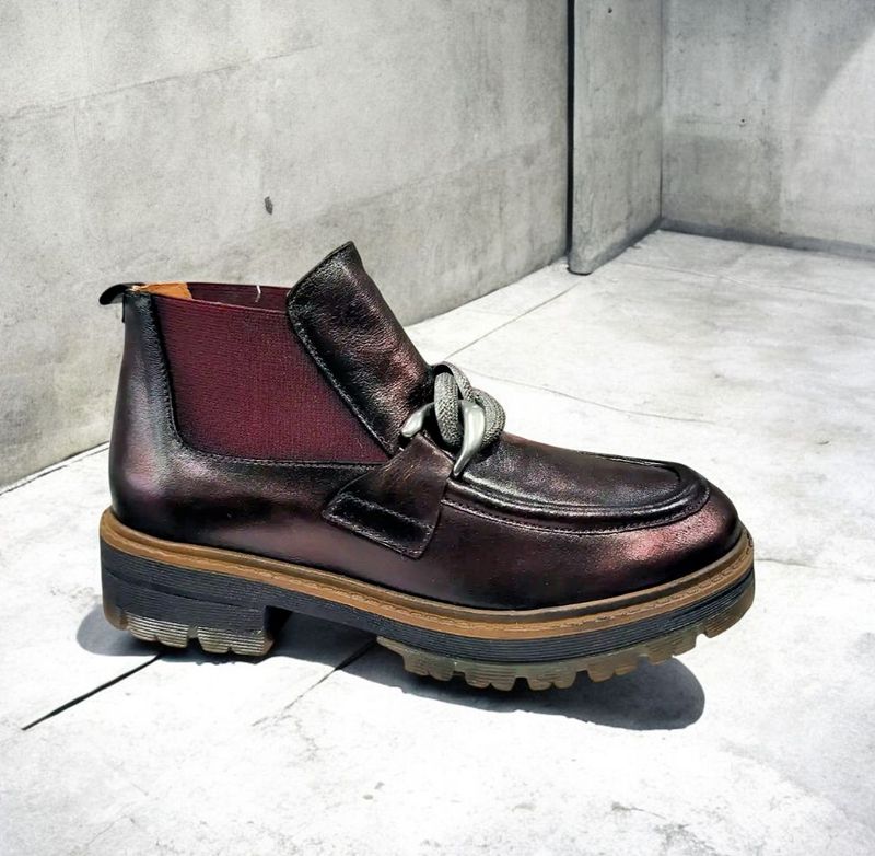 ROCK AND ROSE : Mocassins irisés bordeaux