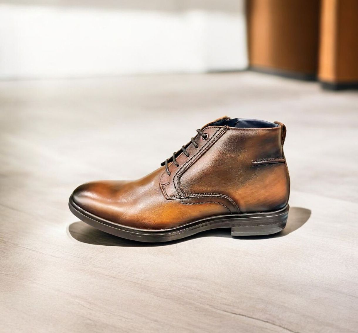 HIPNESS : bottine zip marron