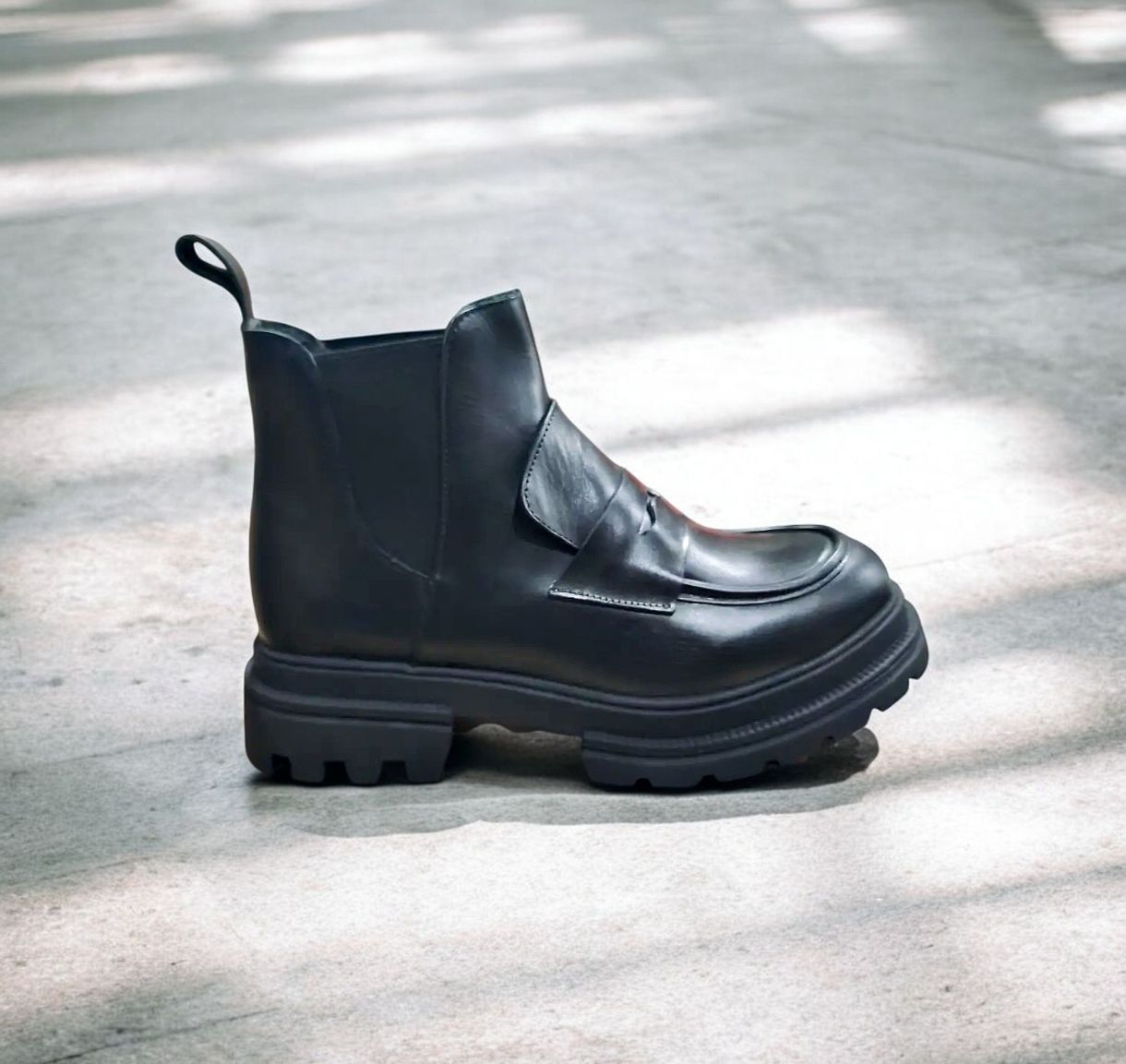 HOOPER :mocassins haut noir fourres